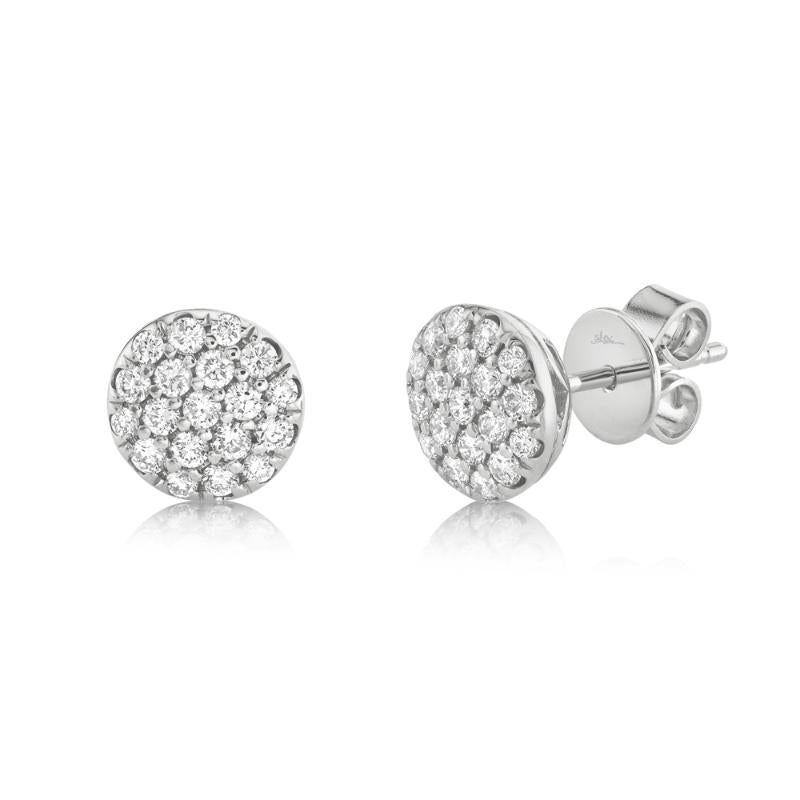 0.48CT 14K W/G DIAMOND PAVE CIRCLE STUD EARRING