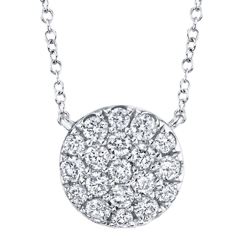 0.43CT 14K W/G DIAMOND PAVE CIRCLE NECKLACE