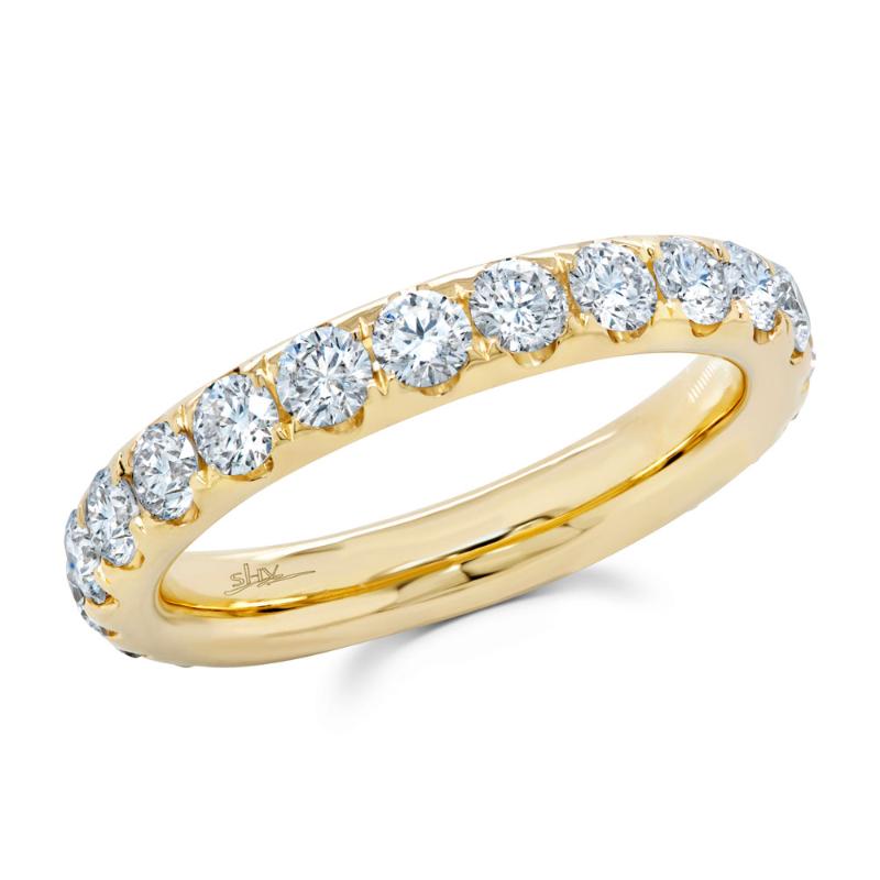 2.00CT 14K Y/G DIAMOND ETERNITY BAND SZ 7.5