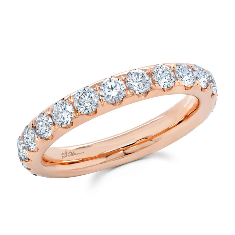 1.92CT 14K R/G DIAMOND ETERNITY BAND SZ 6.5
