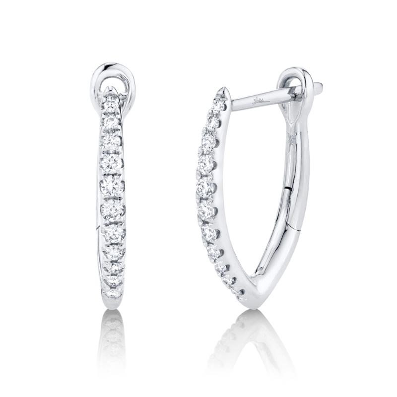 0.15CT 14K W/G DIAMOND HOOP EARRING