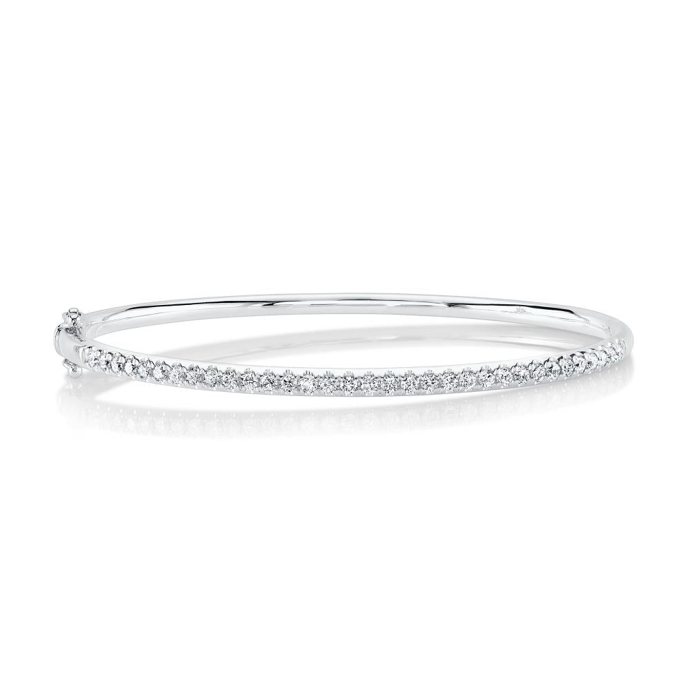 0.90CT 14K W/G DIAMOND BANGLE