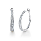 2.67CT 14K W/G DIAMOND OVAL HOOP EARRING