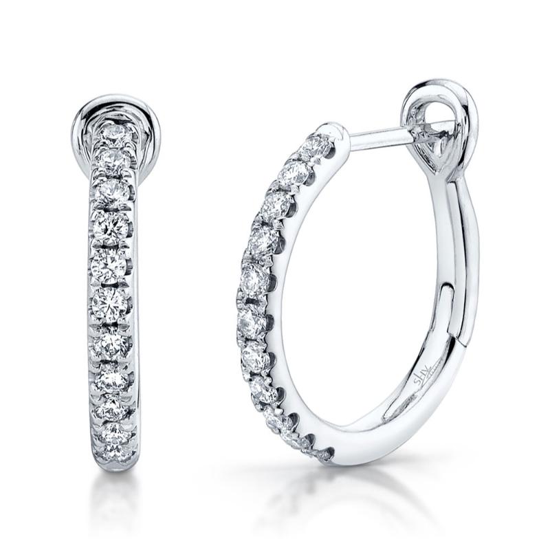 0.26CT 14K W/G DIAMOND HOOP EARRING