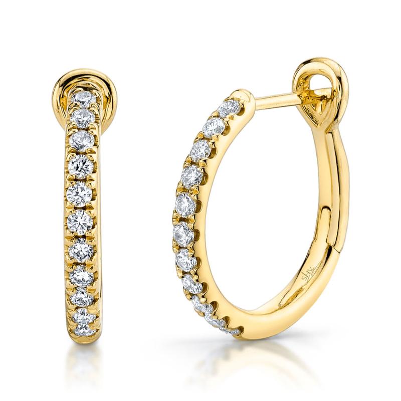 0.26CT 14K Y/G DIAMOND HOOP EARRING