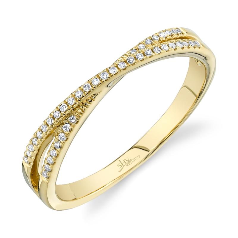 0.09CT 14K Y/G DIAMOND LADYS RING SZ 8