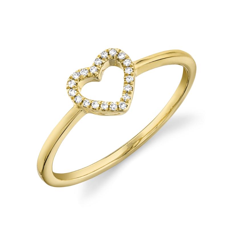 0.04CT 14K Y/G DIAMOND OPEN HEART RING