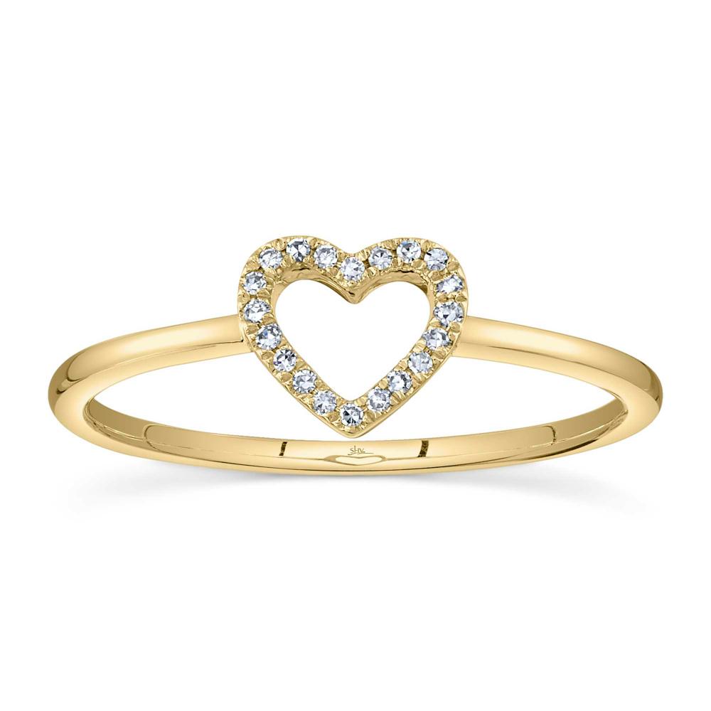 0.04CT 14K Y/G DIAMOND OPEN HEART RING