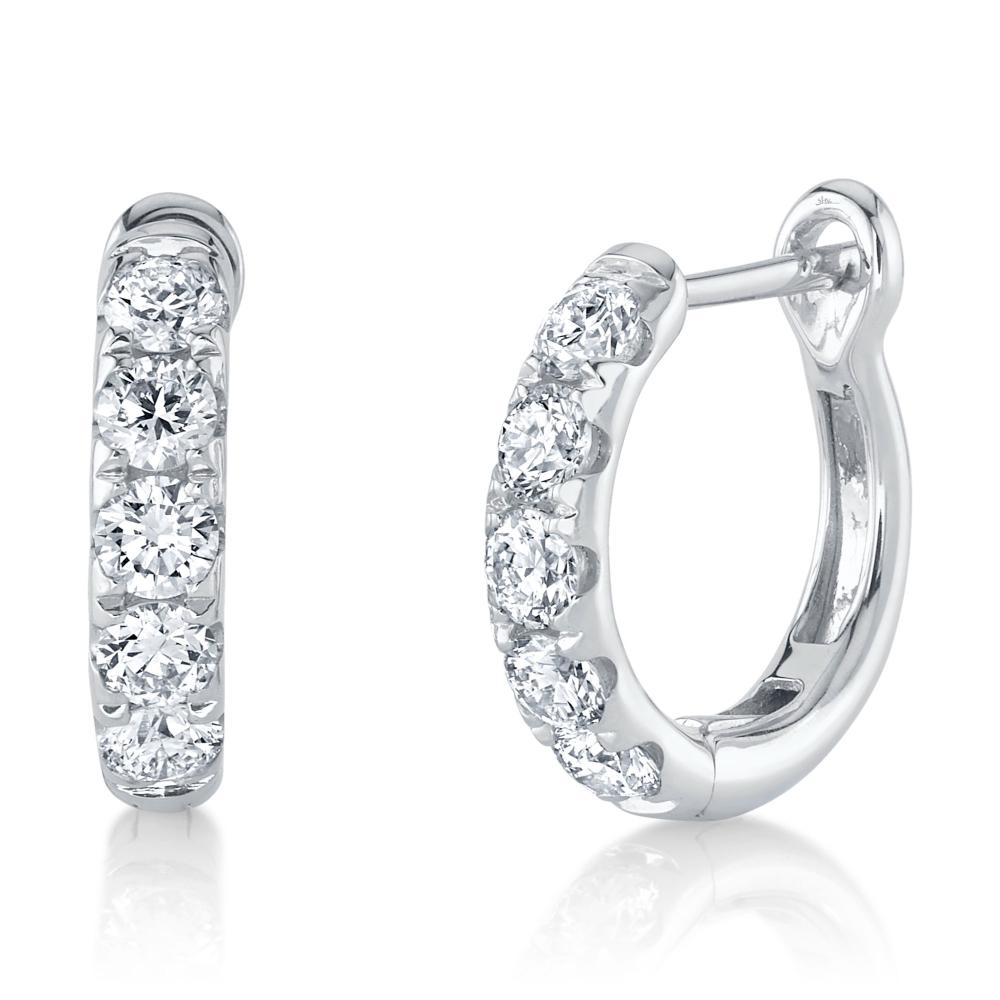 0.81CT 14K W/G DIAMOND HUGGIE EARRING