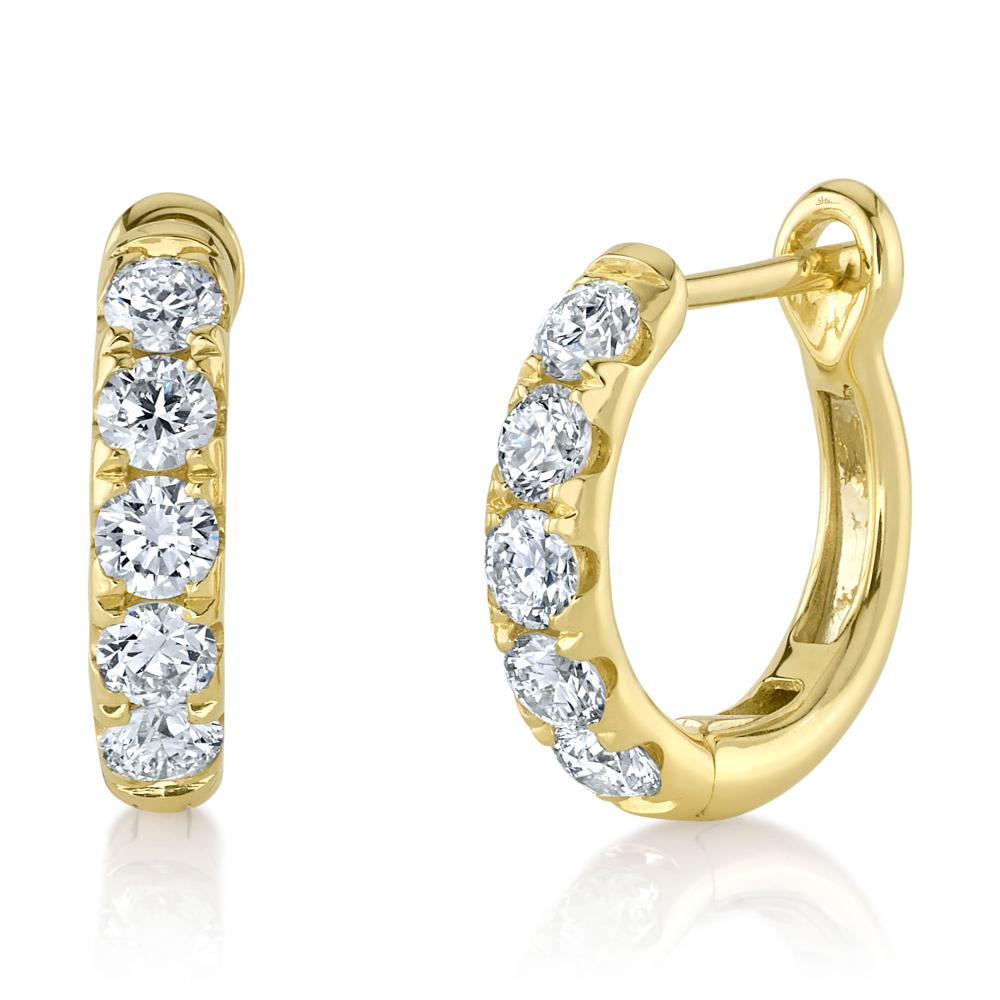 0.81CT 14K Y/G DIAMOND HUGGIE EARRING