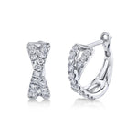 0.40CT 14K W/G DIAMOND ""X"" HUGGIE EARRING