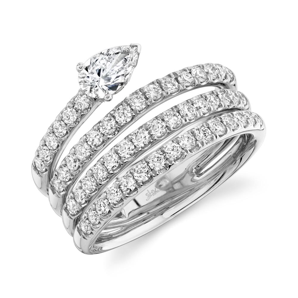 1.28CT 14K W/G DIAMOND PEAR RING