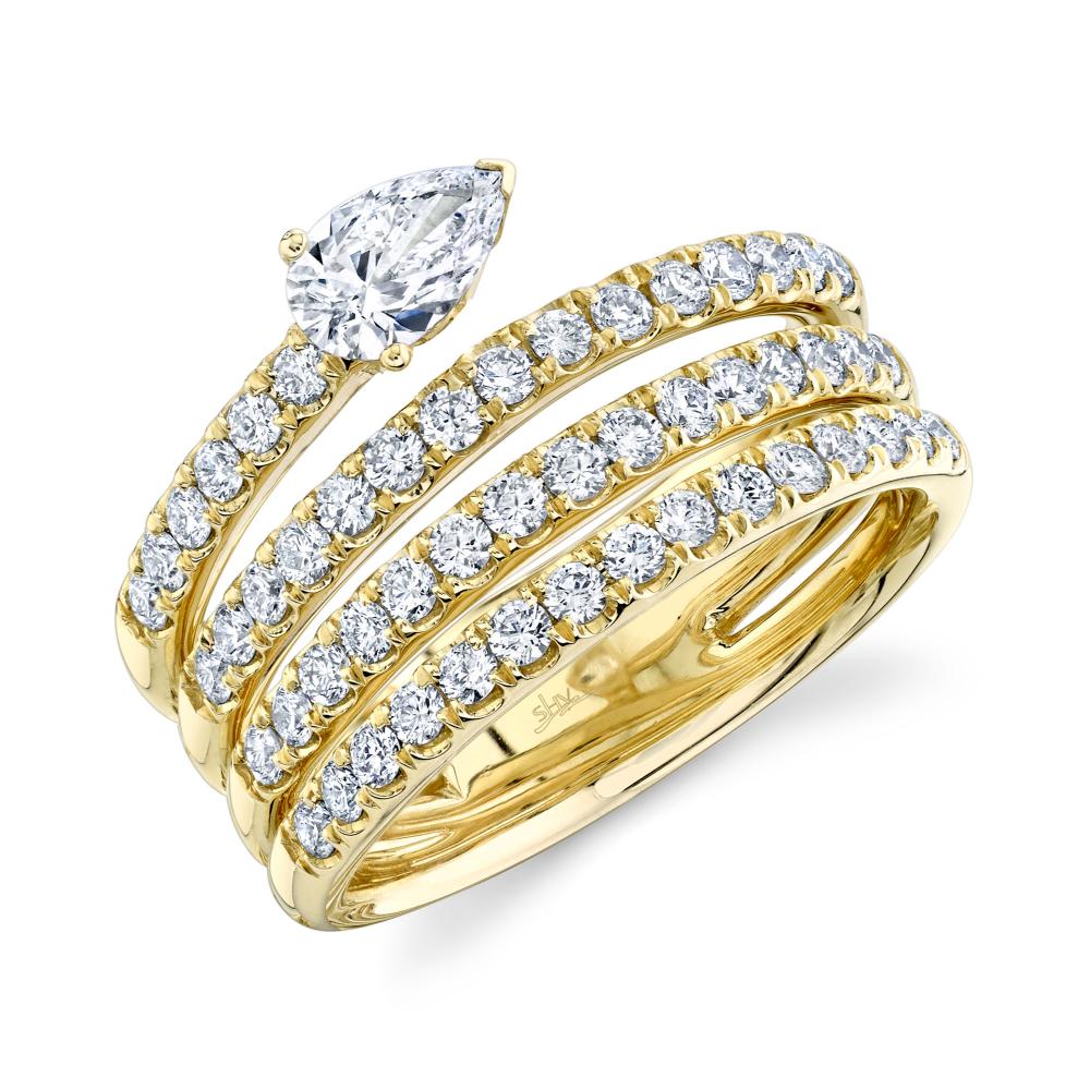 1.28CT 14K Y/G DIAMOND PEAR RING