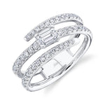 0.88CT 14K W/G DIAMOND EMERALD RING