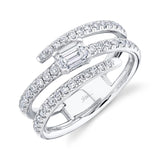 0.88CT 14K W/G DIAMOND EMERALD RING