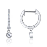 0.14CT 14K W/G DIAMOND BEZEL HUGGIE EARRING