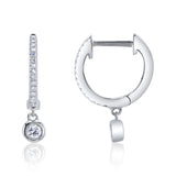 0.14CT 14K W/G DIAMOND BEZEL HUGGIE EARRING
