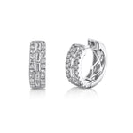 1.09CT 14K W/G DIAMOND BAGUETTE HOOP EARRING
