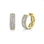 1.09CT 14K Y/G DIAMOND BAGUETTE HOOP EARRING