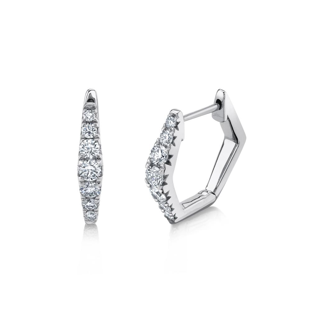 0.49CT 14K W/G DIAMOND HUGGIE EARRING