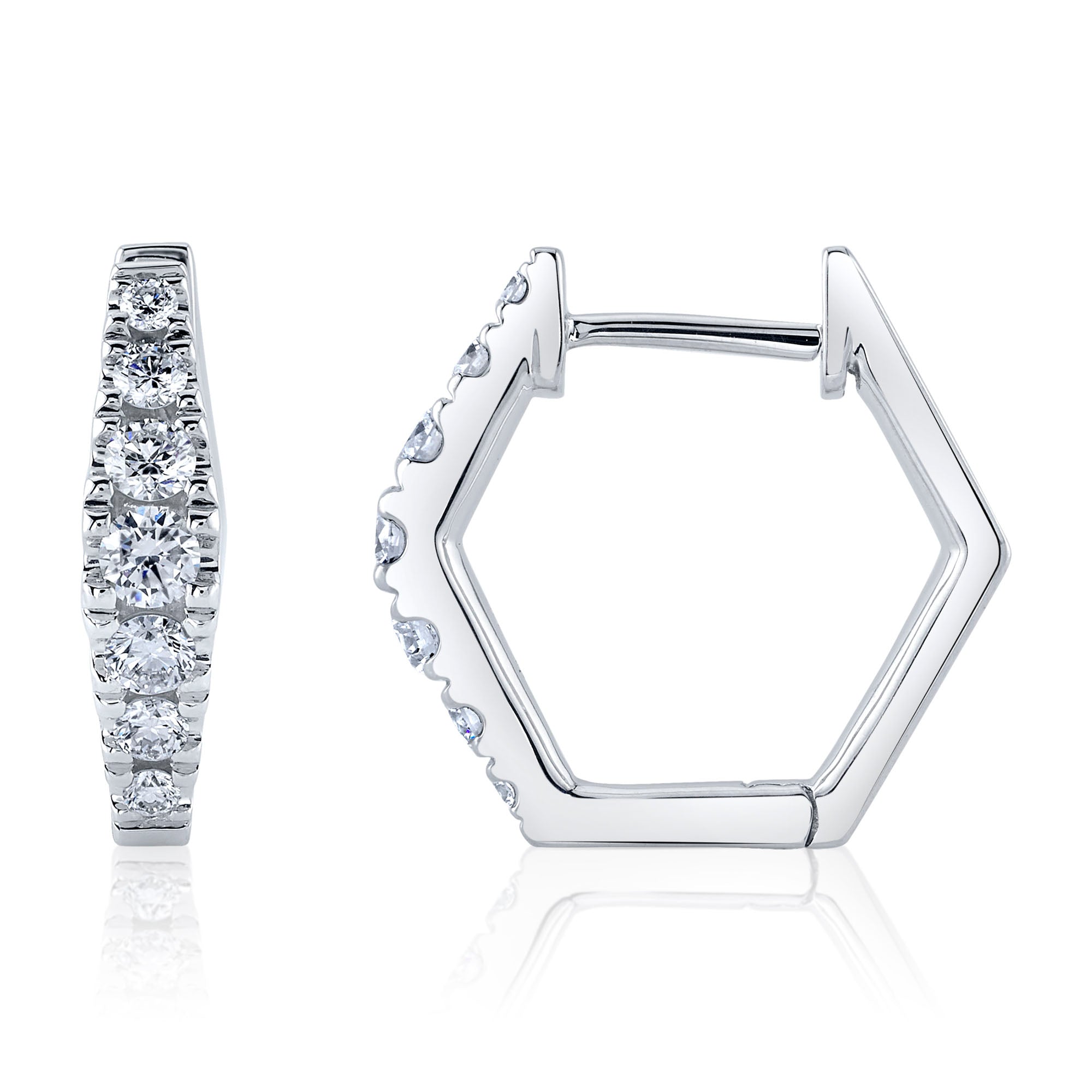 0.49CT 14K W/G DIAMOND HUGGIE EARRING