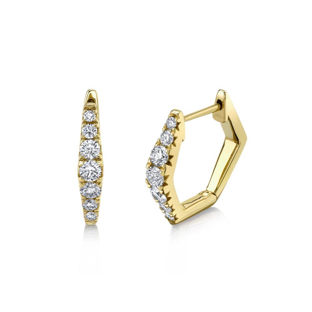 0.49CT 14K Y/G DIAMOND HUGGIE EARRING
