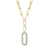 0.92CT 14K Y/G DIAMOND PAPER CLIP LINK NECKLACE