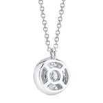 0.22CT-CTR(ROUND) 0.28CT-SIDE 14K W/G DIAMOND CLUSTER NECKLACE