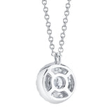 0.22CT-CTR(ROUND) 0.28CT-SIDE 14K W/G DIAMOND CLUSTER NECKLACE