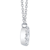 0.22CT-CTR(ROUND) 0.28CT-SIDE 14K W/G DIAMOND CLUSTER NECKLACE