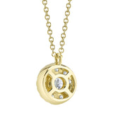 0.22CT-CTR(ROUND) 0.28CT-SIDE 14K Y/G DIAMOND CLUSTER NECKLACE