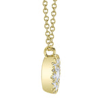 0.22CT-CTR(ROUND) 0.28CT-SIDE 14K Y/G DIAMOND CLUSTER NECKLACE