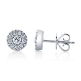 0.24CT-CTR(ROUND) 0.26CT-SIDE 14K W/G DIAMOND CLUSTER STUD EARRING