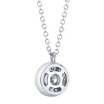 0.10CT-CTR(ROUND) 0.13CT-SIDE 14K W/G DIAMOND CLUSTER NECKLACE