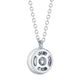 0.10CT-CTR(ROUND) 0.13CT-SIDE 14K W/G DIAMOND CLUSTER NECKLACE