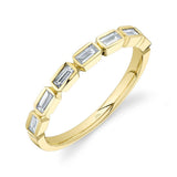 0.35CT 14K Y/G DIAMOND BAGUETTE BEZEL BAND SZ 6