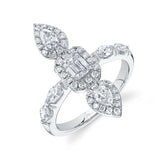 1.46CT 14K W/G DIAMOND EMERALD MARQUISE PEAR LADYS RING