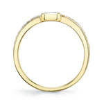 0.39CT 14K Y/G DIAMOND EMERALD BEZEL BAND