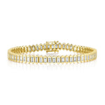 3.25CT 14K Y/G DIAMOND BAGUETTE BEZEL TENNIS BRACELET