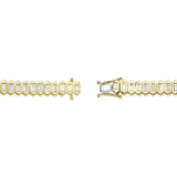 3.25CT 14K Y/G DIAMOND BAGUETTE BEZEL TENNIS BRACELET