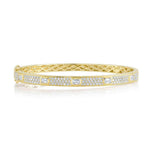 1.80CT 14K Y/G DIAMOND EMERALD PAVE BANGLE