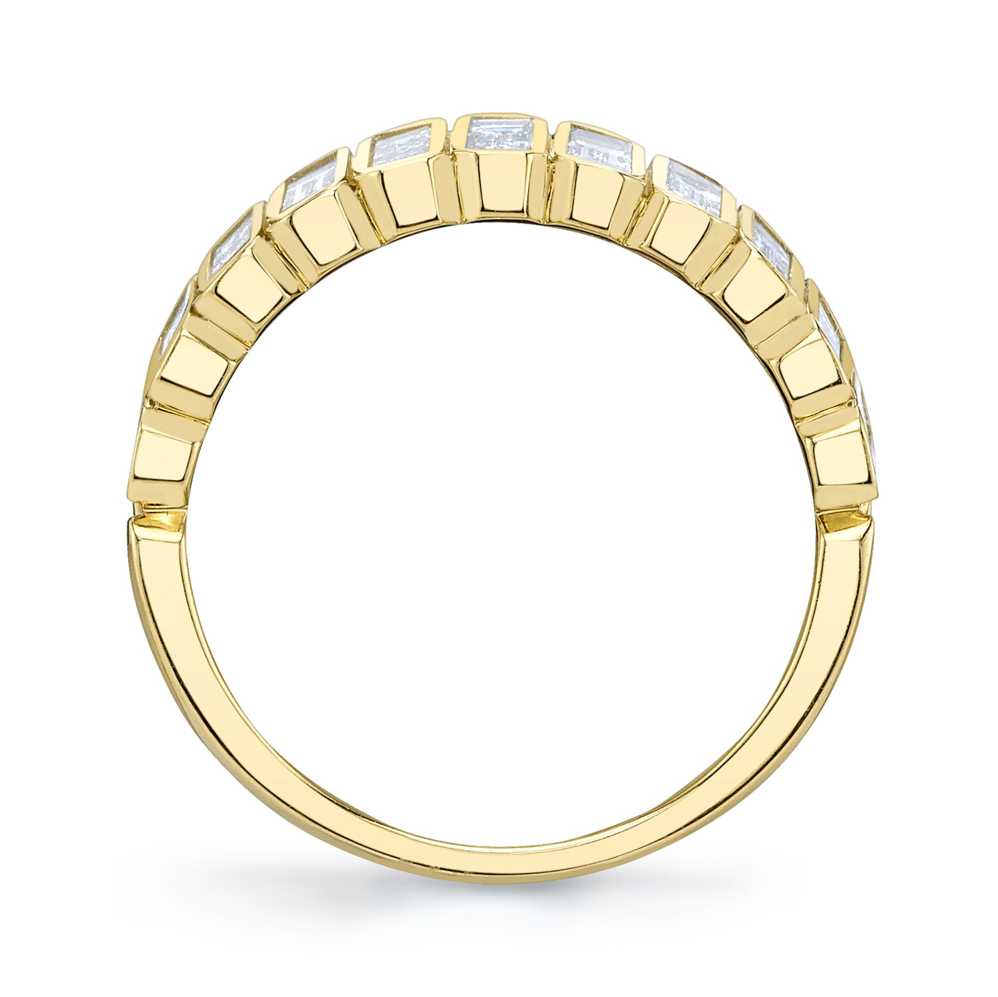 0.78CT 14K Y/G DIAMOND BAGUETTE BEZEL BAND