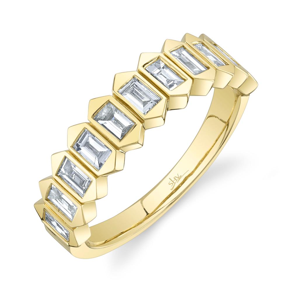 0.75CT 14K Y/G DIAMOND BAGUETTE BEZEL BAND SZ 6