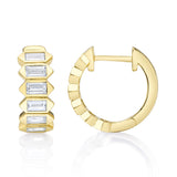 0.65CT 14K Y/G DIAMOND BAGUETTE BEZEL HUGGIE EARRING