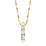 0.18CT 14K Y/G DIAMOND BAGUETTE NECKLACE