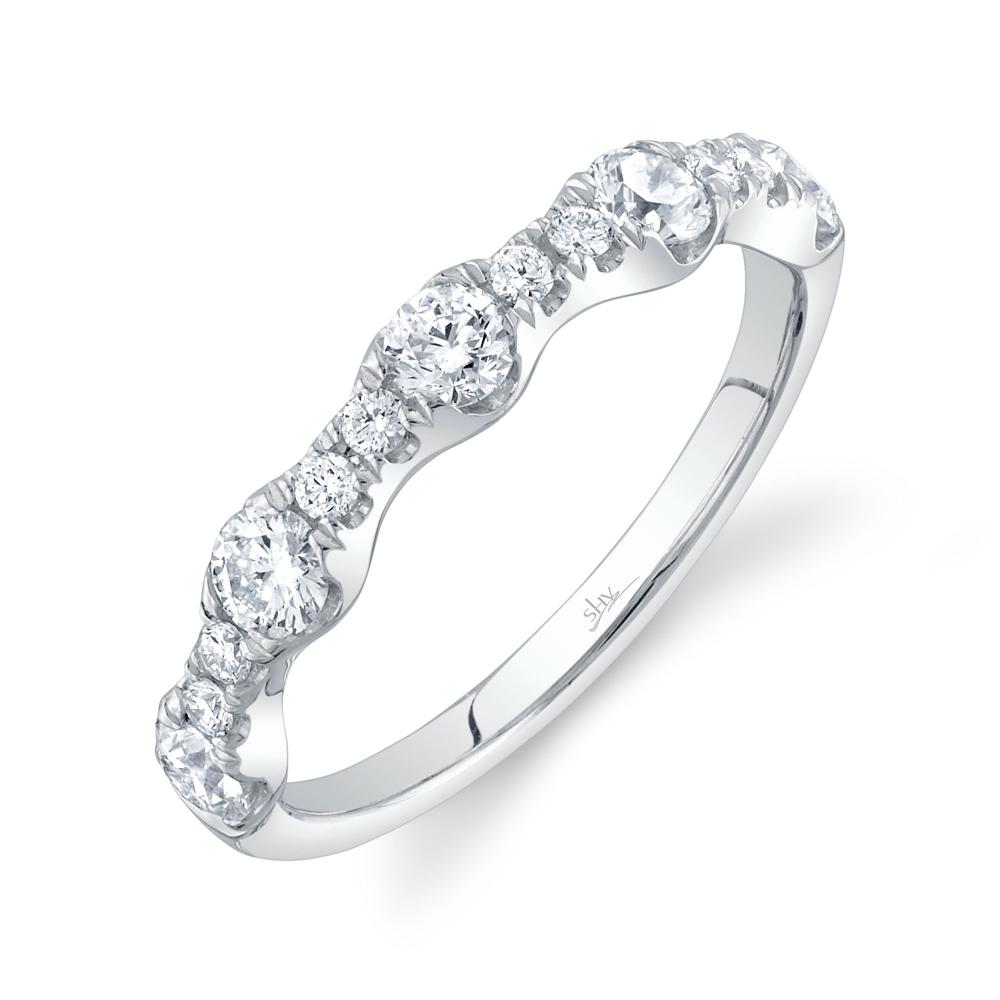 0.77CT 14K W/G DIAMOND LADYS BAND SZ 8