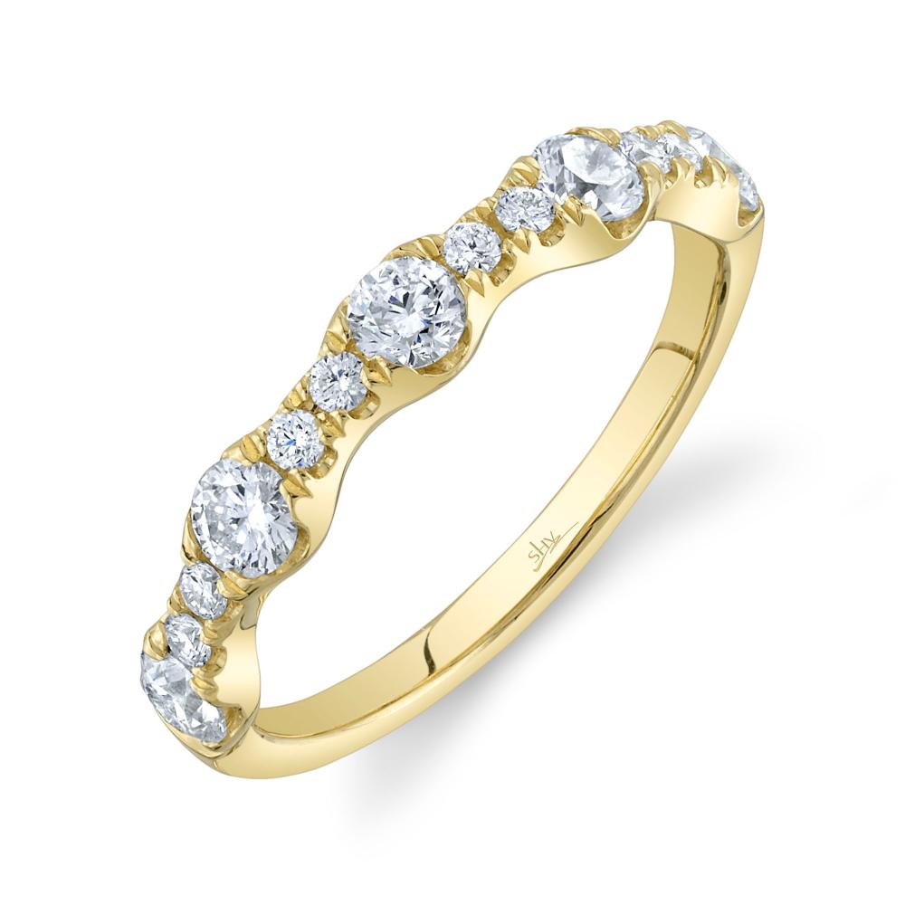 0.77CT 14K Y/G DIAMOND LADYS BAND SZ 6