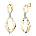 0.20CT 14K2T Y/W DIAMOND MOBIUS EARRING