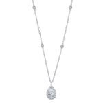 0.40CT-CTR(PEAR) 0.21CT-SIDE 14K W/G DIAMOND NECKLACE