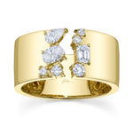 0.61CT 14K Y/G DIAMOND EMERALD OVAL PEAR LADYS RING